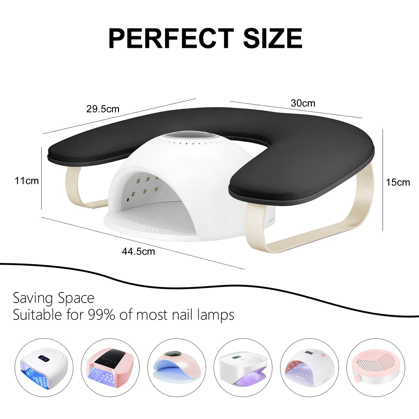 Manicure Arm Rest for Nails Tech,Cleanable Leather Nail Hand Rest,U Shaped Nail Arm Rest Stand with Aluminum Alloy Holder,Antislip Pads