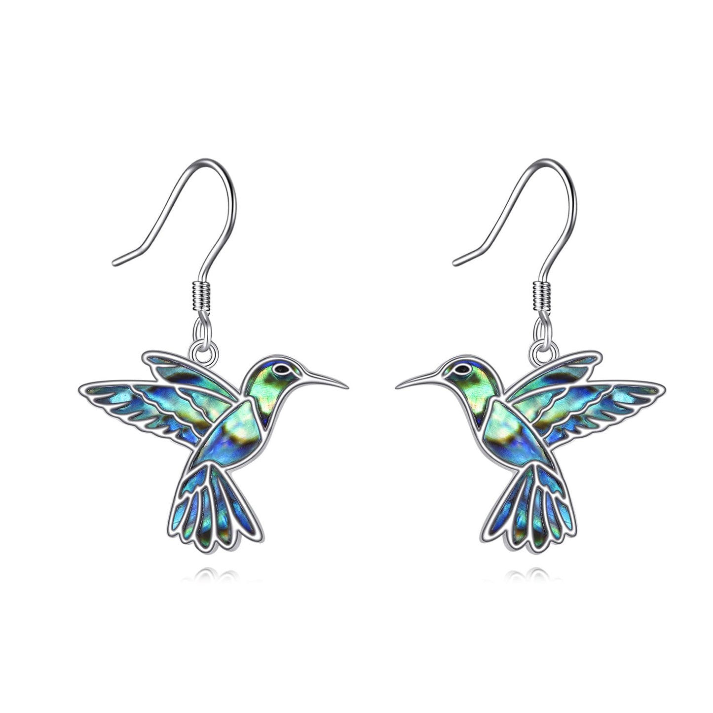 Hummingbird Earrings for Women Sterling Silver Abalone Hummingbird Dangle Earrings Jewelry Gifts for Bird Lovers