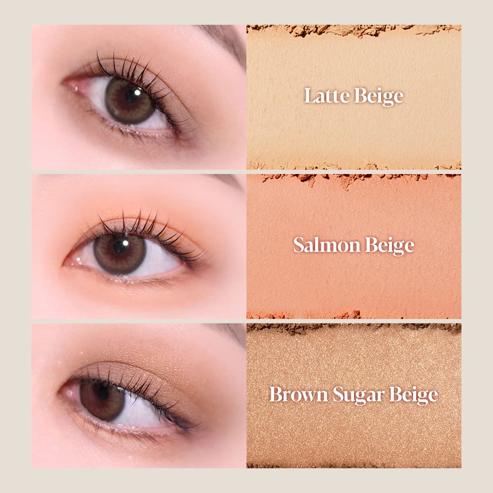 Espoir Real Eye Palette All New #1 Every Beige 0.26 oz 7.5g | Multi-Use Long-Lasting Blendable 8 Colors Natural Glitter Soft veil matte Makeup Eyeshadow Palette for Various Makeup Looks| Korean Makeup