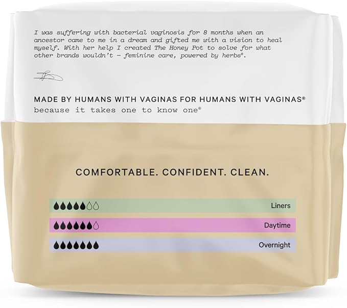 The Honey Pot Company - Incontinence Pads for Women - 64ct - Daytime Non-Herbal - Bladder Leak Control - Organic Cotton Cover & Ultra-Absorbent Pulp Core - FSA & HSA Eligible