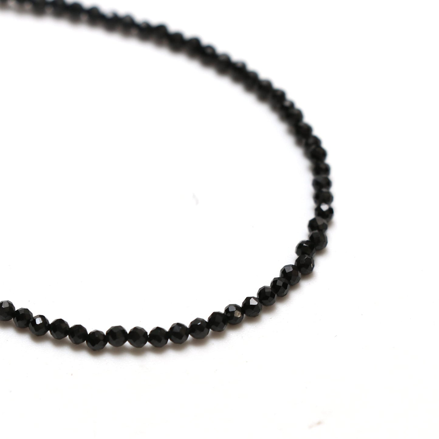 Gempires Black Spinel Dainty Bracelet for Women | Handmade 2.5 mm Faceted Beads | Minimal Stacking Jewelry | Adjustable Lightweight Fit | August Birthstone Gift