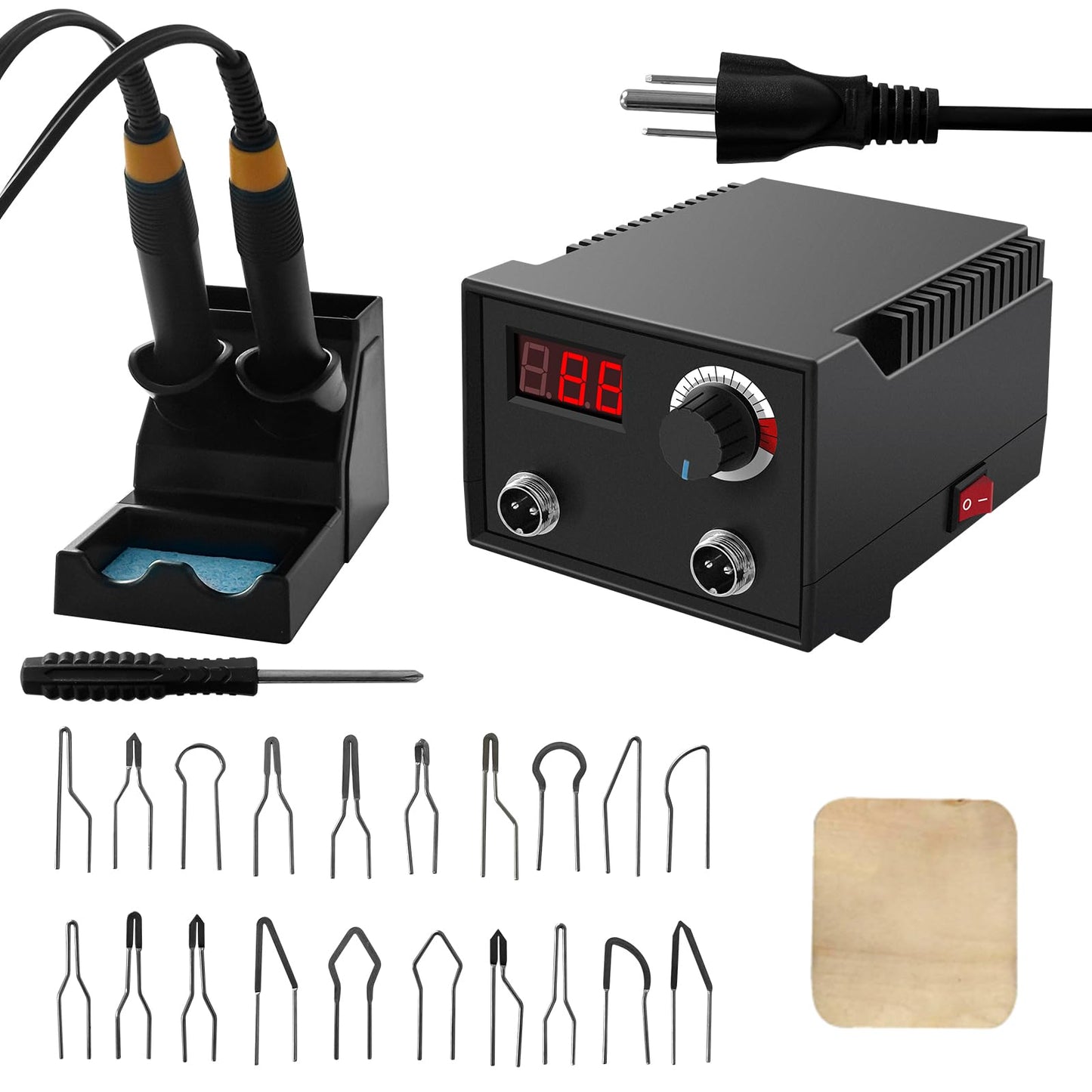Wood Burning Tool, Wood Burner Kits Pen 25~750℃, Pyrography Wood Burning Kit with Digital Thermometer Temperature Adjustable Temperature, 2 Pyrographic Wood Burning Pens, 20 Wood Burning Pen Tips