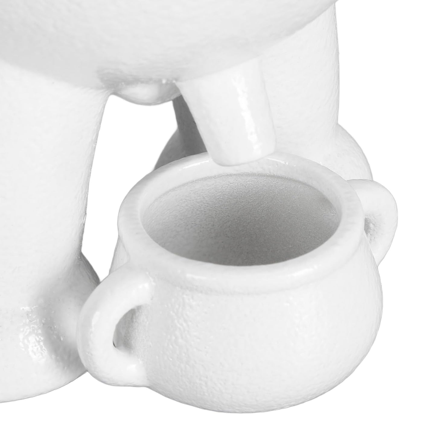 Ymiko Creative White Ceramic Flower Pot, Planter Pot for Indoor Outdoor Gardening, Funny Modern Plant Vase with Drainage Hole and Rubber Plug, 12.5x11x8.5cm (White)