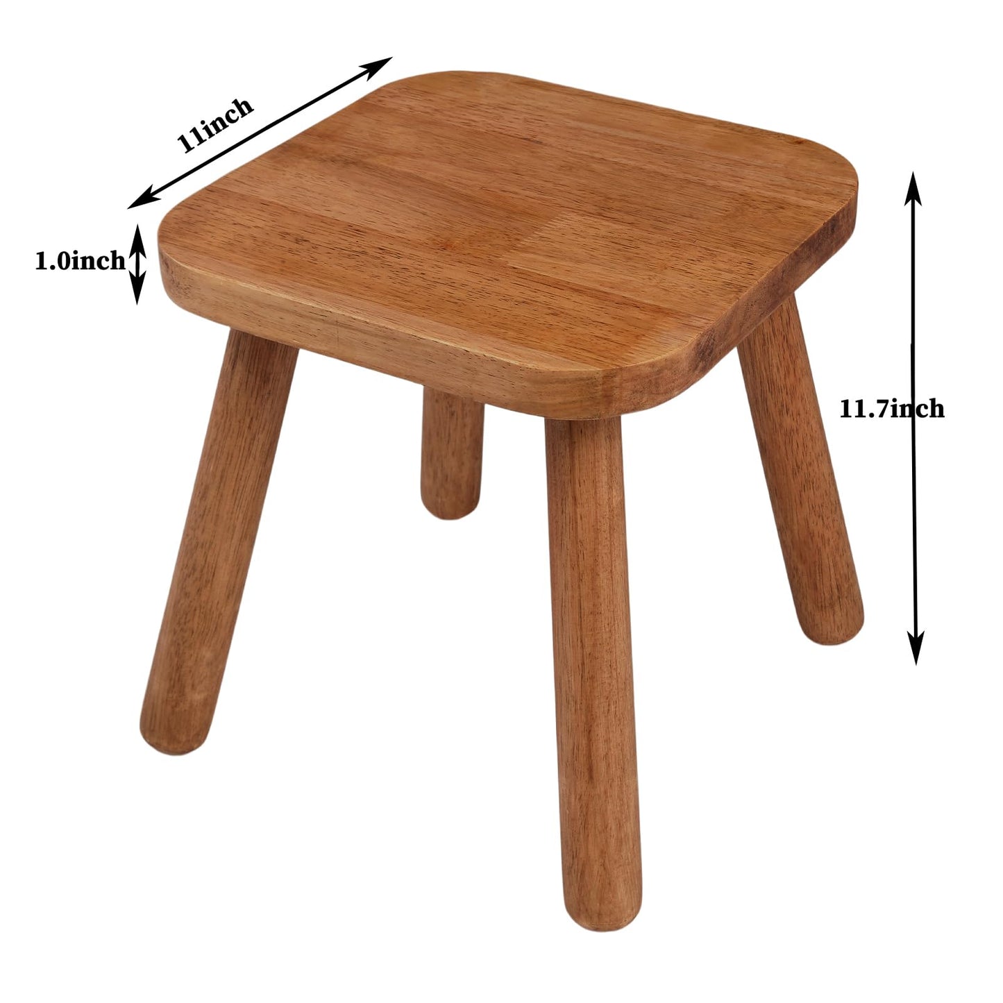 zaowofires Solid Wood Step Stool，Wooden Plant Stool, Wood Plant Stand, Round Footstool, Removable Portable, Small Short Shoe Changing Stool (Walnut, 11.7inch)
