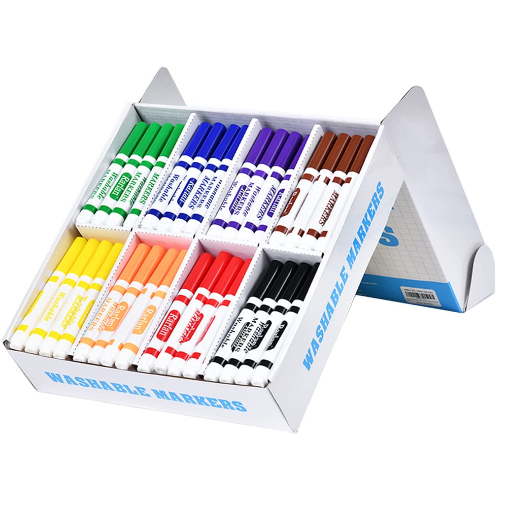 Rarlan Washable Markers Bulk, Markers for Kids, Bulk pack, 8 Colors, 160 Count
