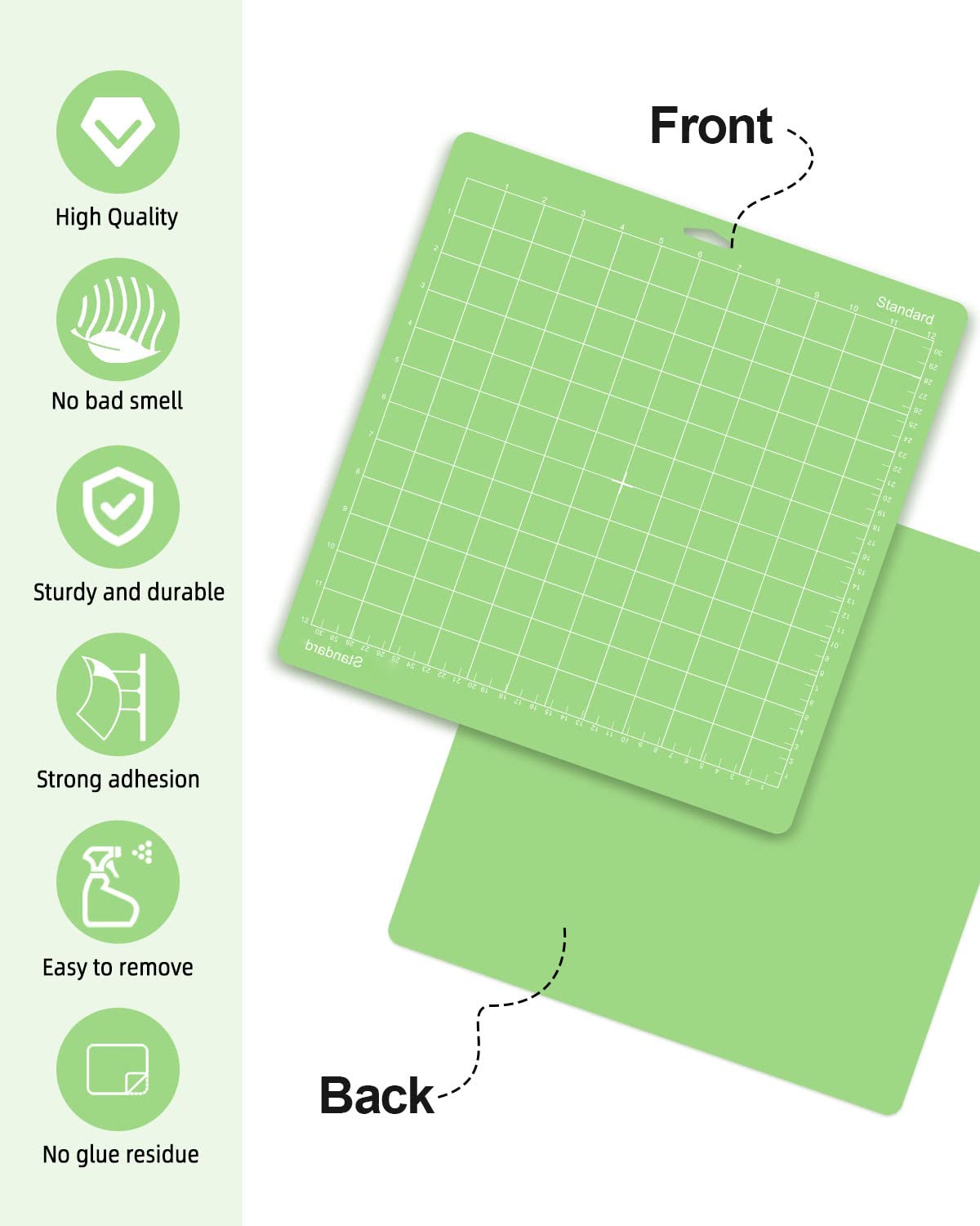 Gwybkq Cutting Mat, Compatible With Maker 3/Maker/Explore 3/Air 2/Air/One 12 Pack 12x12 Cut Mats Replacement Accessories Adhesive Sticky Green Cricket Standard Card