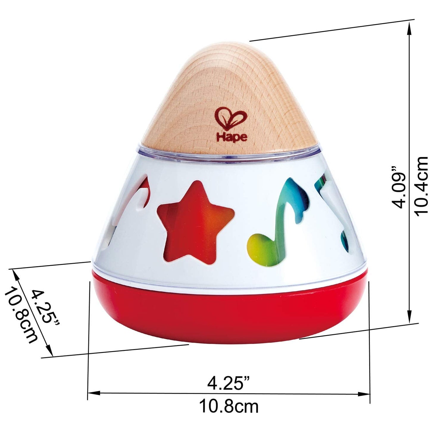 Hape E0332 Rotating Baby Music Box, Spin & Play The Music, Battery Not Needed, 40 x 40 Cm, Multicolor
