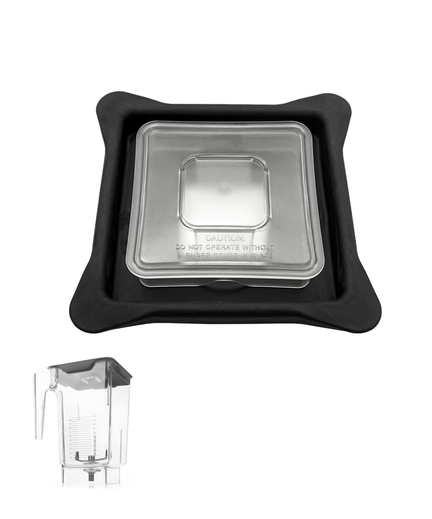 Blender Lid Replacement Fits For Blendtec Commercial Blender,Vented Gripper Lid Compatible with WildSide+ and FourSide jars,Blender Lids Top with Square Clear Plug