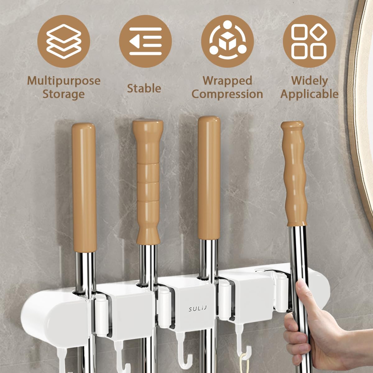 Broom Holder Wall Mount