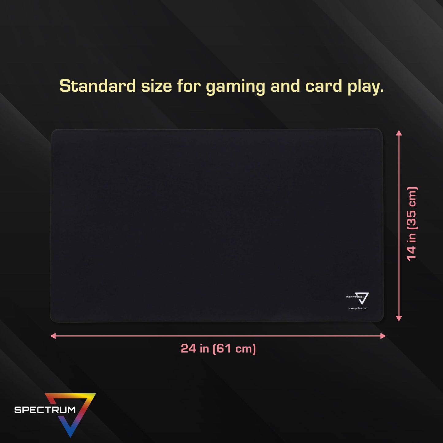 BCW Spectrum Playmat – Black (24" x 14") | Stitched Edges for Durability | Ideal for TCG, Tabletop Gaming & Magic: The Gathering
