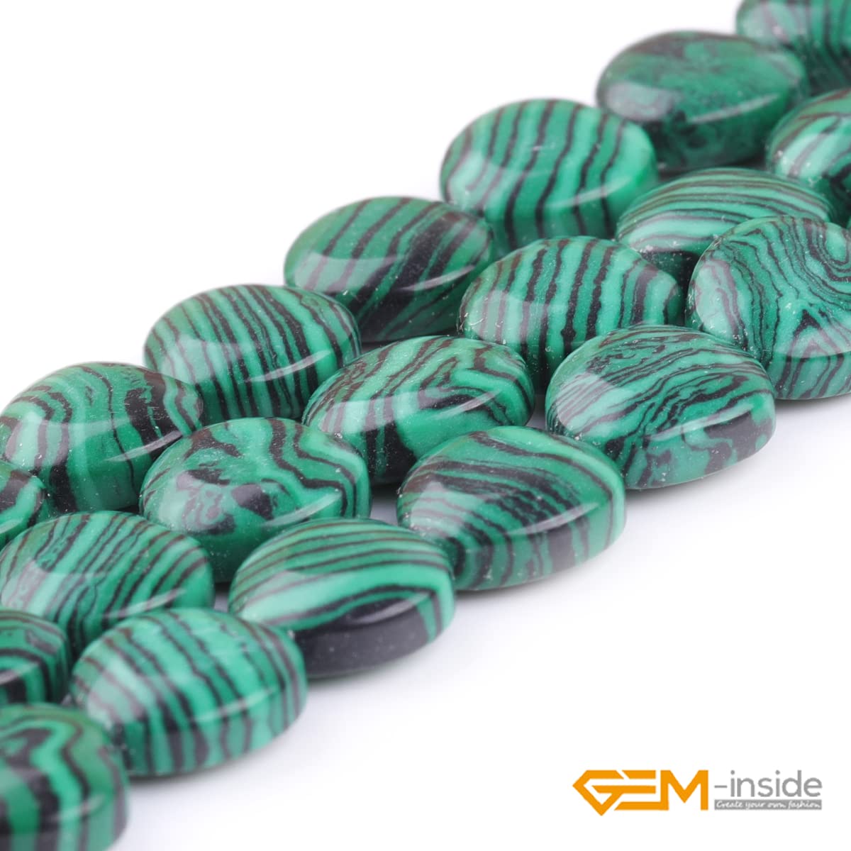 GEM-Inside 10mm Heart Charms Green Fake Malachite Beads for Jewelry Making Full 15" Strand Power Energy Healing Chakra Stone Beads