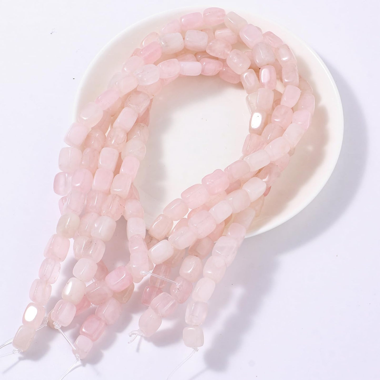 Natural Large Rose Quartz Cube Stone Beads 8x11mm 38cm/str Loose Semi Gemstone Stone Square Beads for Making Bracelets Necklace