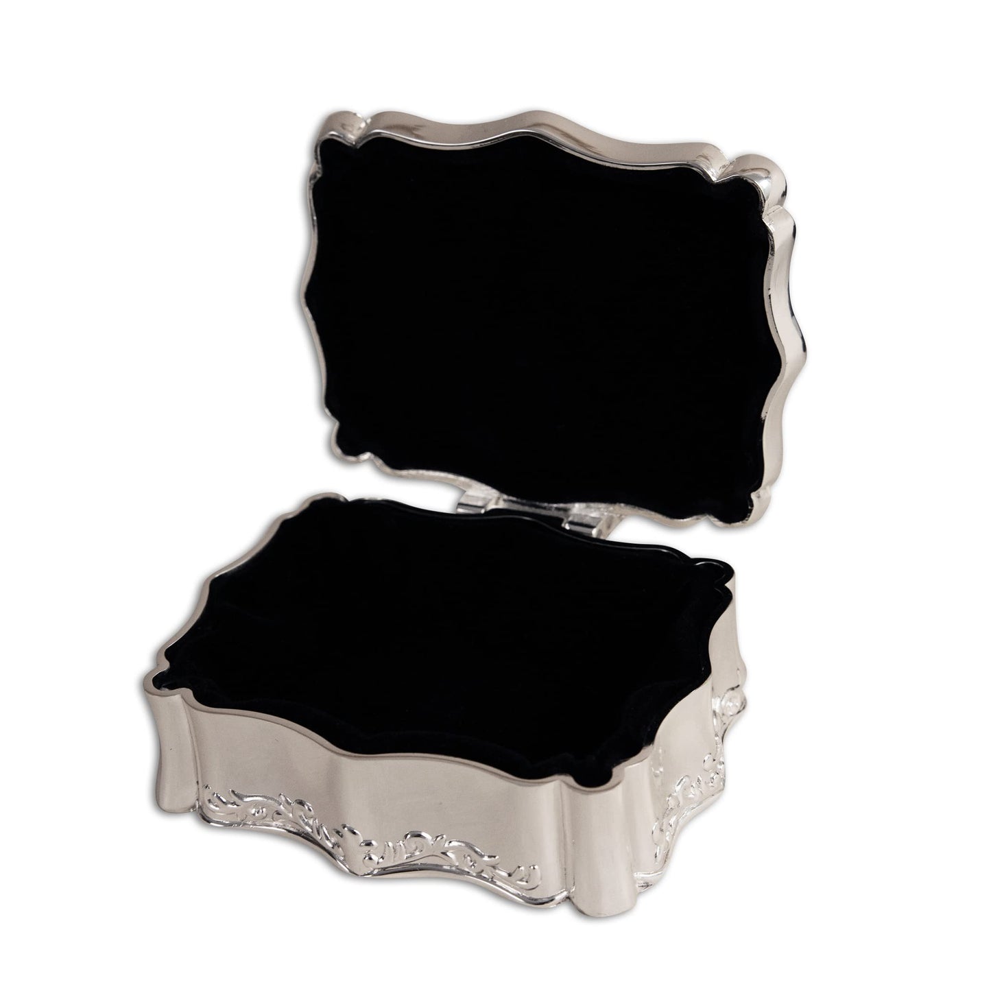 Cherished Moments Rectangle Shaped Jewelry Keepsake Box for Jewelry, Trinkets or Special Treasures, Silver Toned