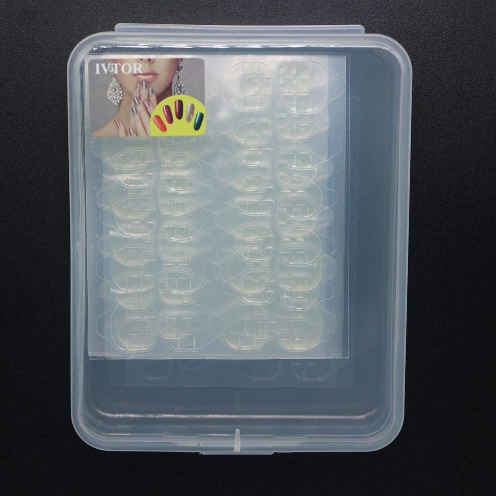 Ivtor 30 Sheets Waterproof Breathable Jelly Double Sided Adhesive Tabs Nail Glue Sticker False Nail Tips…