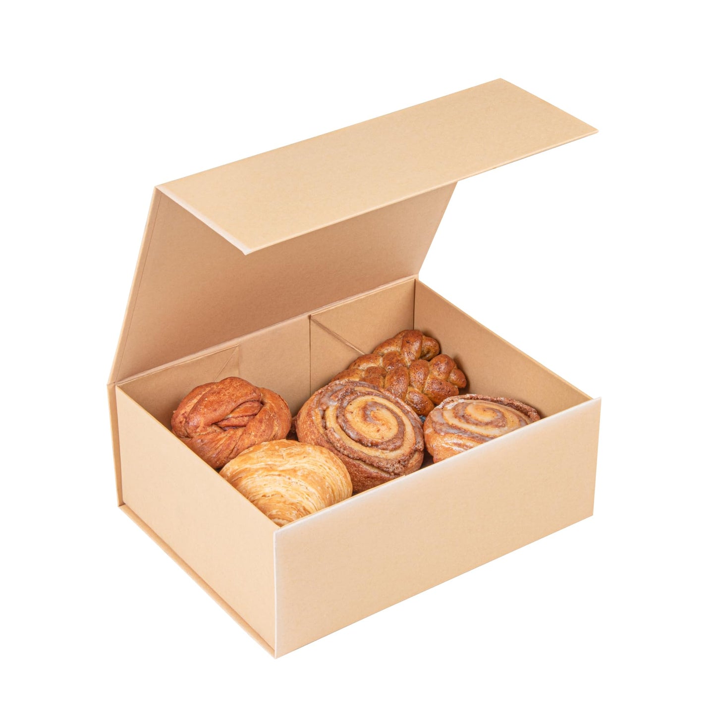 Restaurantware 10.5 x 8 x 4 In Magnetic Gift Boxes, 10 Sturdy Collapsible Gift Boxes - For Groomsman & Bridesmaid Proposals, Built-In Lid, Kraft Paper Luxury Storage Boxes, Food Safe, Grease-Resistant