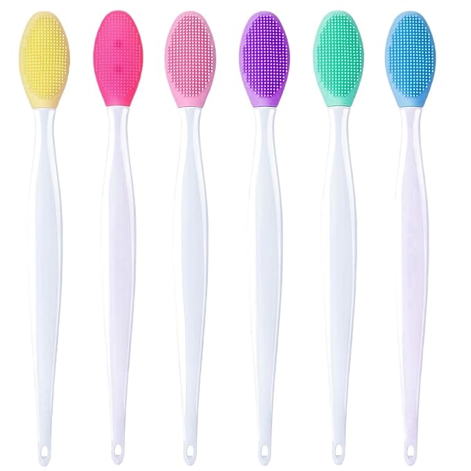 6Pcs Silicone Exfoliating Lip Brushes, 2-in-1 Double-Sided Soft Cleaning Beauty Tool To, Create Smoother Skin And Fuller Lip Appearance. ﻿