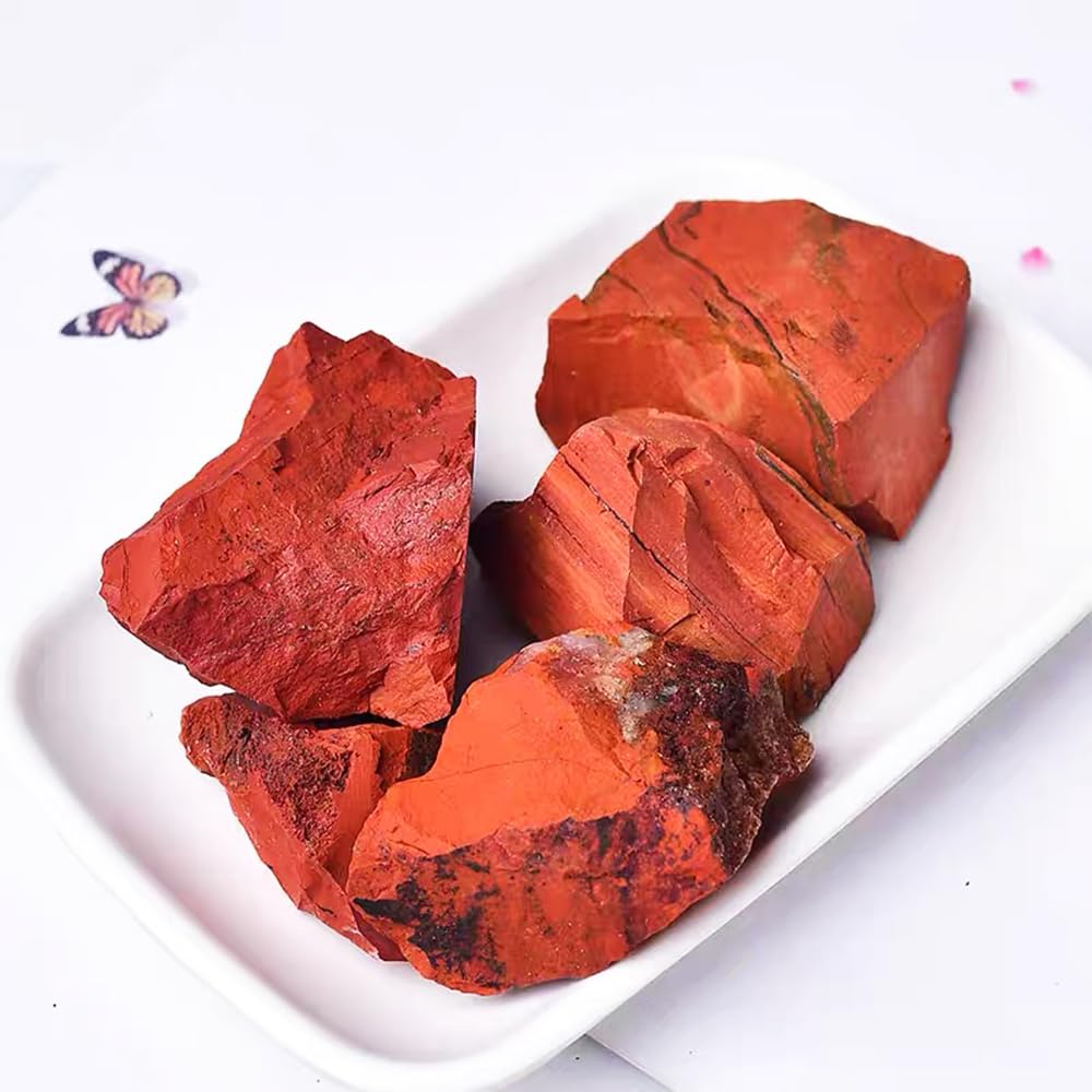 2PCS Natural Raw Stone Healing Crystals Bulk Healing Gemstones for Reiki Tumbling Fountain Rocks Meditation Garden Home Decor (Red Jasper)
