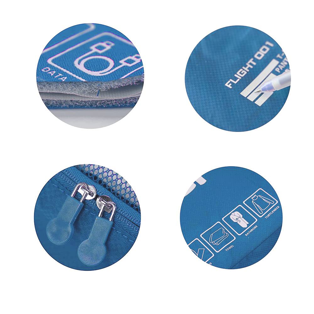 Packing Cubes Set Travel Luggage Organizers Suitcase Lightweight Accessories (Sky Blue)