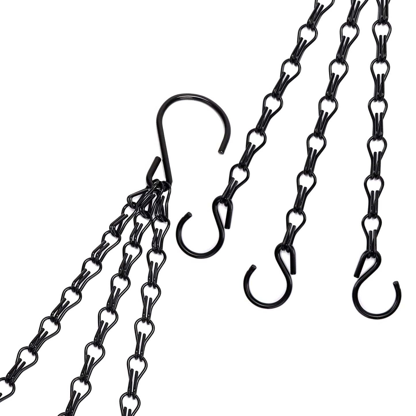 Heybe 20 Inch Hanging Basket Chain, 3 Point Hanging Chains with Hooks for Pot Planters Bird Feeders Lantern Lamp,Extended Hangers for Hanging Badkeys(20 inch,3 Point)