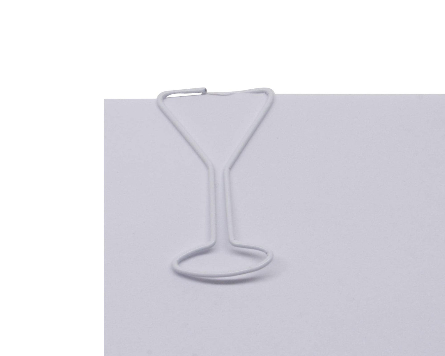 Butler in the Home 100 Count Martini Shaped Paper Clips Great for Paper Clip Collectors or Office Gift - Comes in Round Tin with Lid and Gift Box (White)