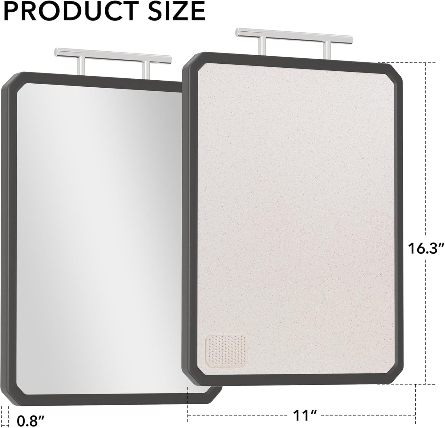 SSMR Titanium Cutting Board - 100% Pure Titanium Cutting Boards for Kitchen Double Sided Textured Food-Grade Pure Titanium Side for Chopping Meat, PP Side for Vegetables, Easy to Clean (16" x 11" in)