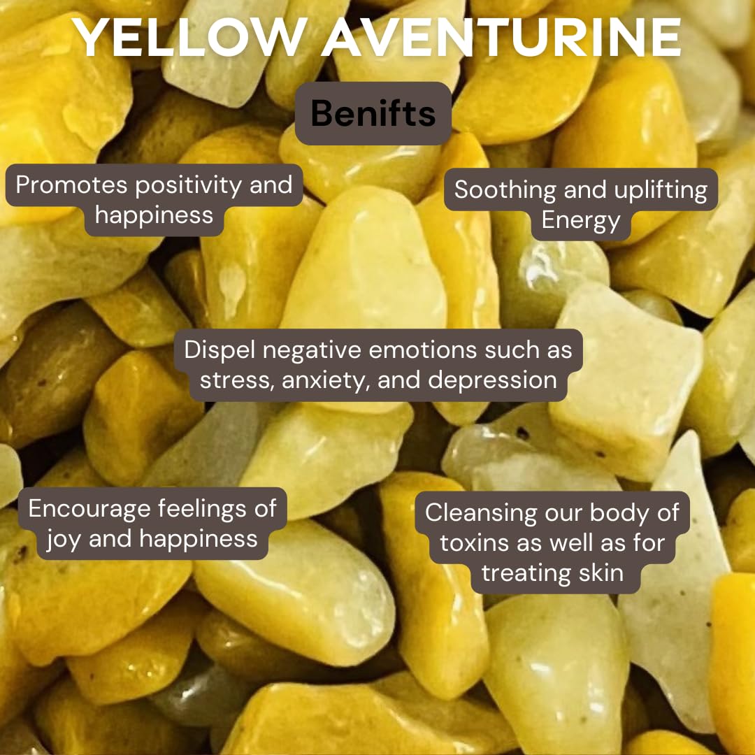Indian Consigners Natural Crushed Polished Tumbled Gem Stone Chips, Decoration & Healing Crystals(Yellow Aventurine)