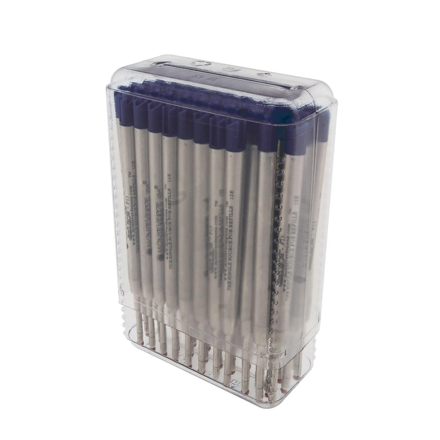 Monteverde P154BB Soft Roll Ballpoint Refill to Fit Parker Pens, Blue/Black, 50 Pack