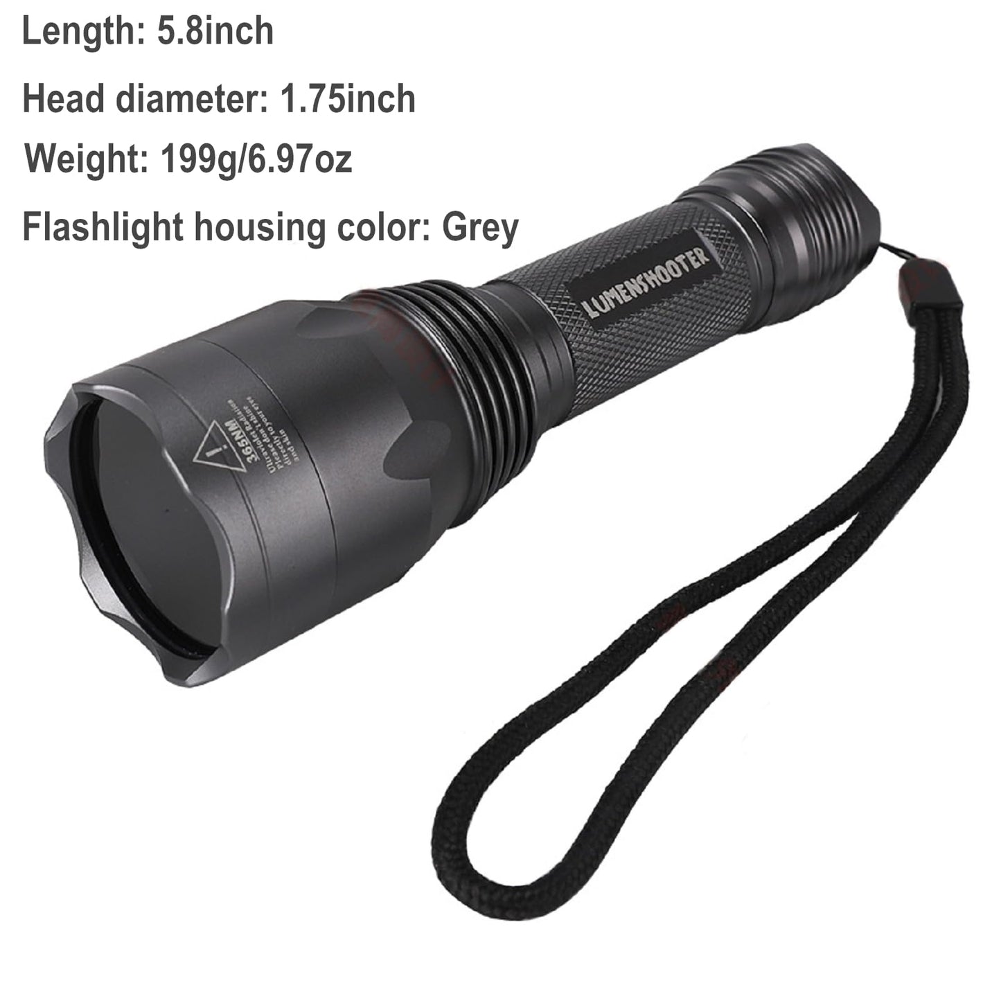 LUMENSHOOTER S3 365nm UV Flashlight with 3 LEDs, Powerful Blacklight Flashlights for Pet Urine Detection, Resin Curing, Rocks, Scorpion