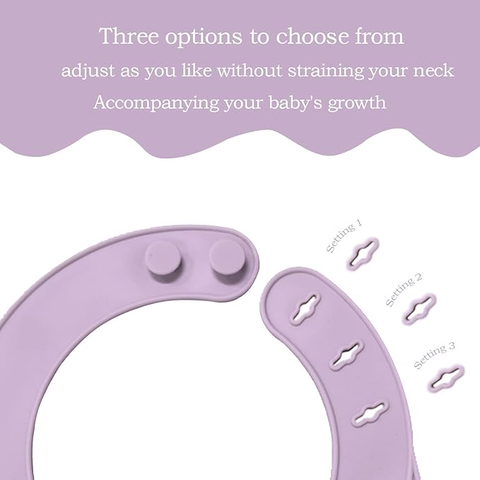 Silicone Baby Bibs – Adjustable, Soft, Waterproof & Durable, with Large Food-Catching Pocket, Feeding-Friendly