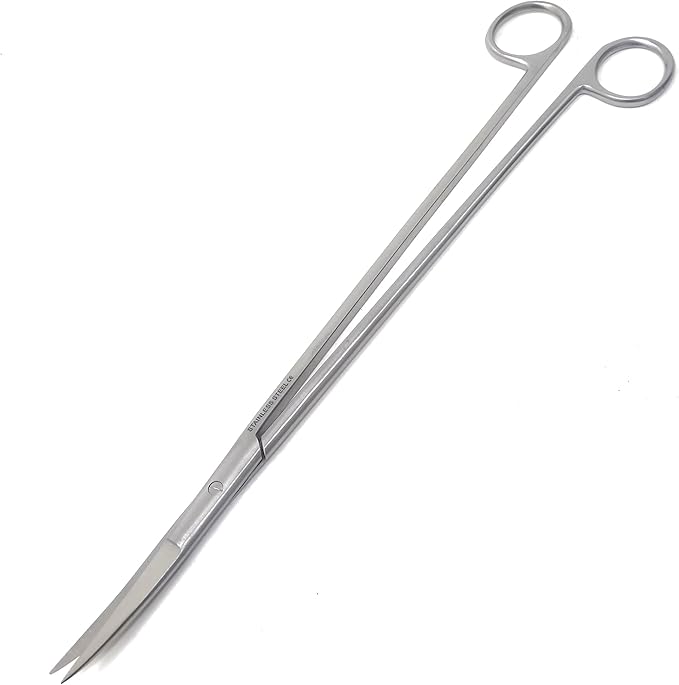 A2Z-Aquascaping Maintenance Tools Accessories,Anti-Rust Stainless Steel Tweezers Scissors Spatula for Aquarium Tank Clean, Fish Tank, Bonsai, Algae Scrapers (12" Scissors - Curved - Black)