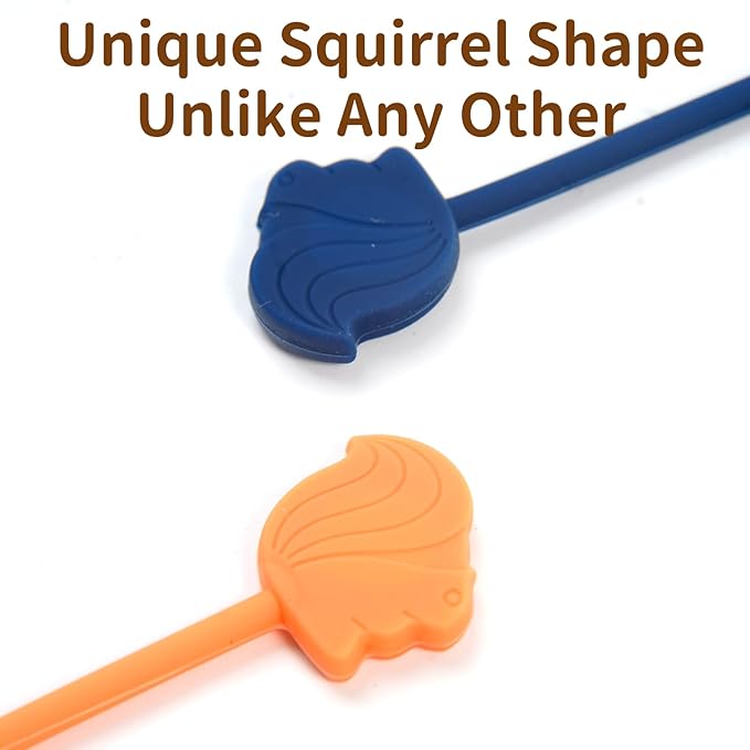 SOLIDATOR Fun Squirrel Magnetic Cable Ties – 24 Pack, Reusable Silicone Cord Organizers for Home & Office, Strong Magnetic Hold, Assorted Colors, Ideal for Cable Management, Novelty Gift
