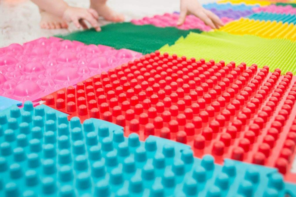 Multi-Functional Sensory Mat for Autism Therapy and Play, Featuring Puzzle Tiles and Orthopedic Massage, Module Sensory Mat, Orthopedic Puzzle Mats