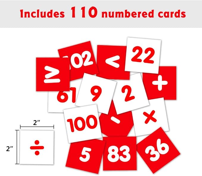 Hundred Pocket Chart Kids Counting Number Learning Tool for Classroom or Home,0-100 Number Cards & 9 Symbol Cards Included(100 Pockets)