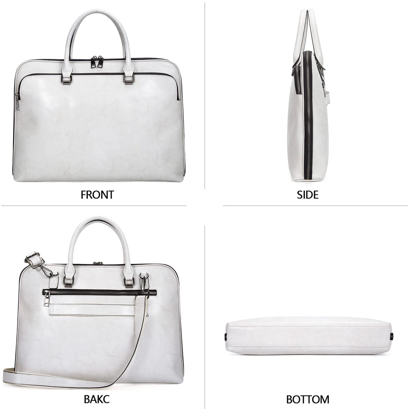 Blofinche Genuine Leather laptop Briefcase: Messenger shoulder bag 15 16 inch men macbook case women work satchel designer handbag Beige