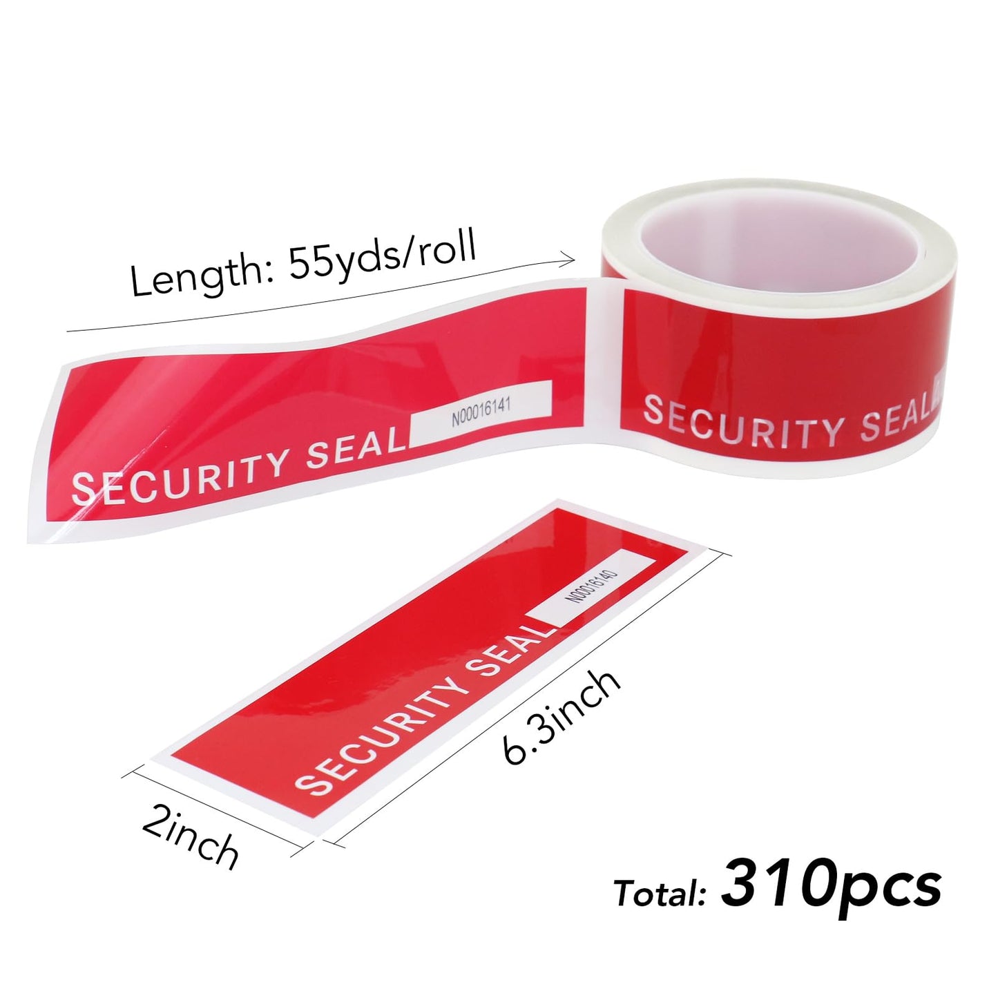 BOMEI PACK Transfer Tamper Evident Security Tape,Tamper Proof Packing Tape,Transfer Tamper Resistant Void Tapes Red for Evidence Box, Envelope, Shipment (Pre-Cut)