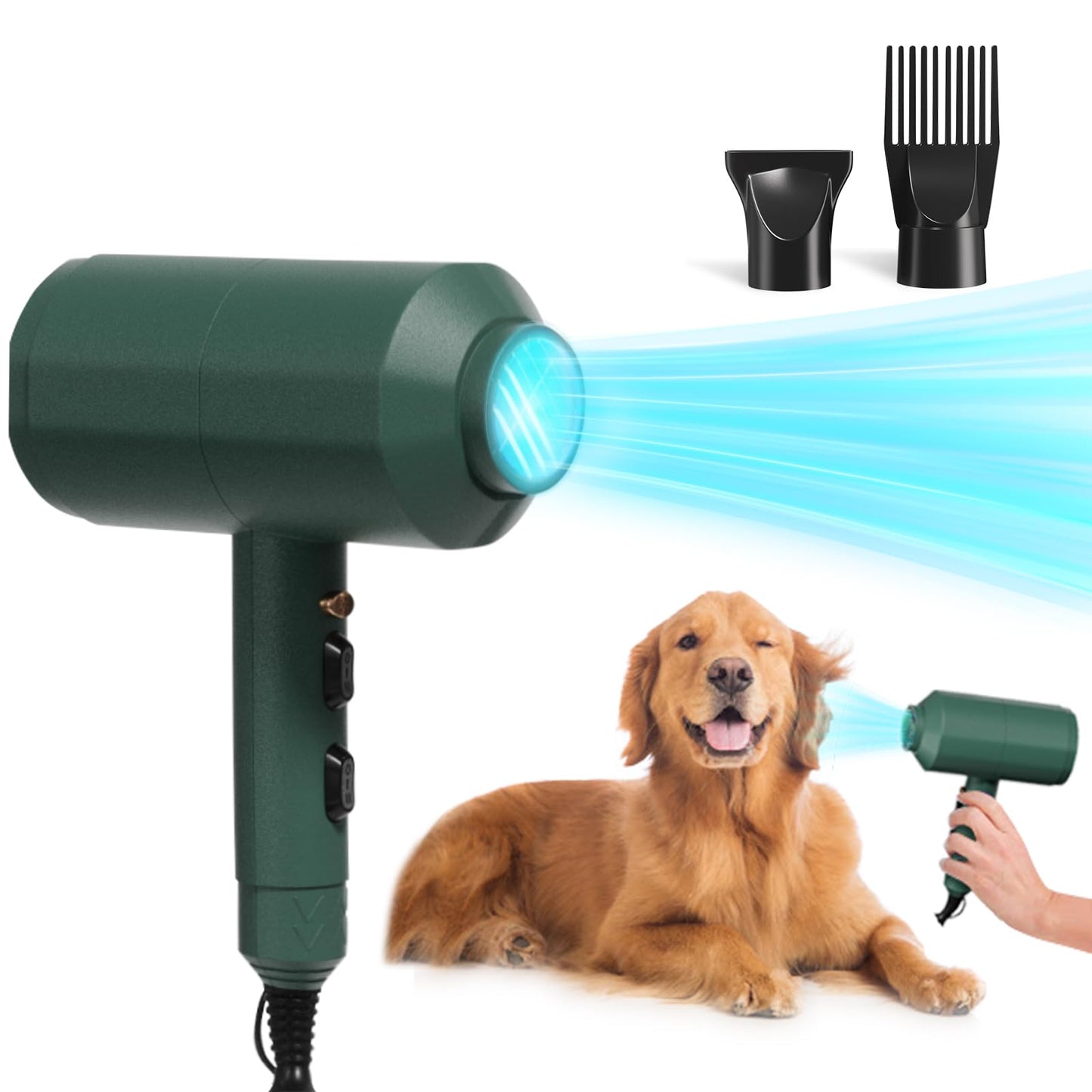 Dog Cat Hair Dryer,Professinal Double Force Grooming Blower Dryer for Medium/Small Pets,IEC & UL Certificated