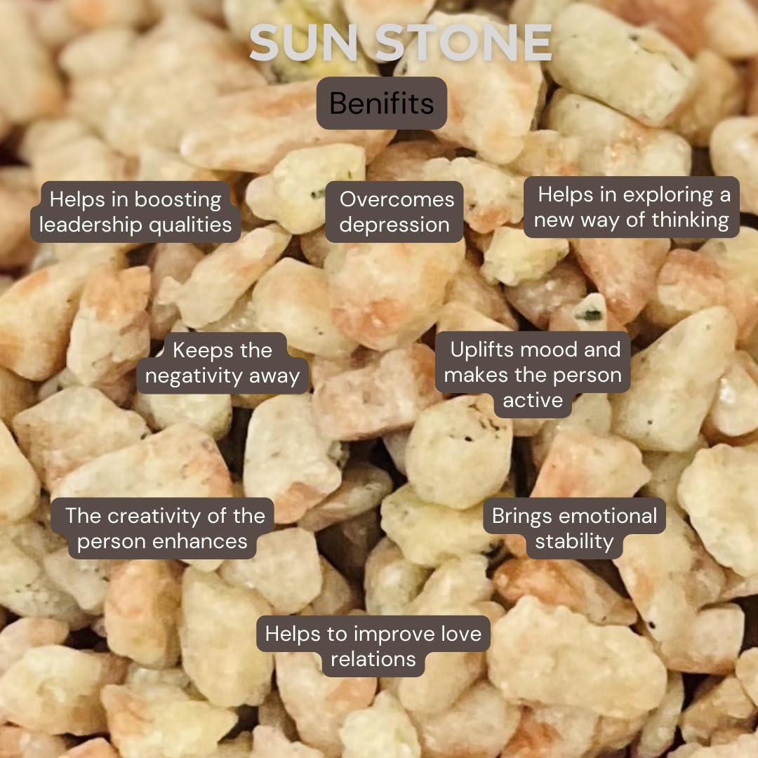 Indian Consigners Sunstone Tumbled Gemstone Chips – 100g Natural Crushed Healing Crystals for Energy, Mood Boosting, Manifestation & Home Décor