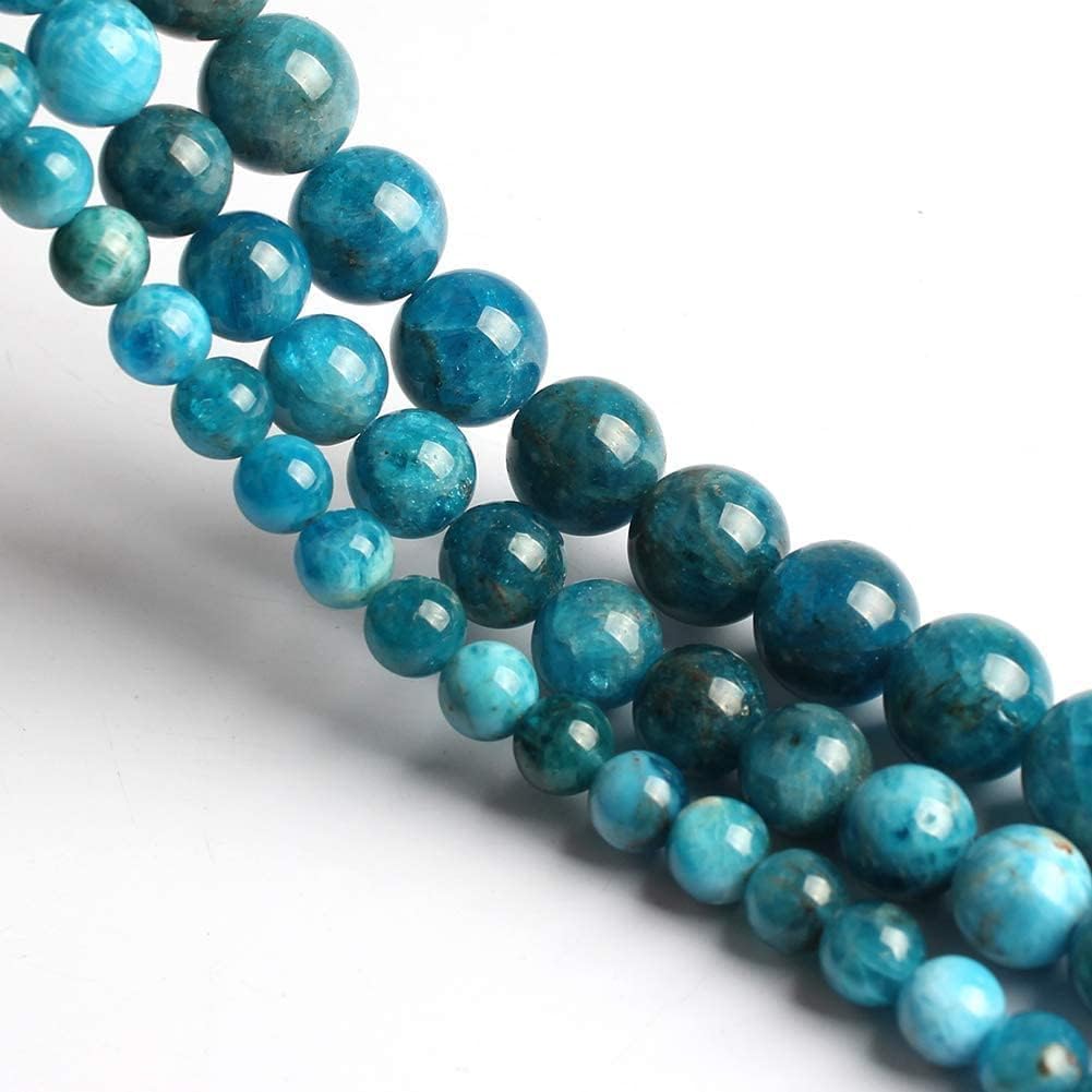 Yochus 45pcs Blue Apatite Stone Beads，8mm Healing Power Natural Stone Round Loose Beads for Jewelry Making Earring Necklace DIY Crafts