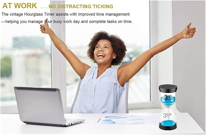 Hourglass Timer 3 Minute Sand Timer： Colorful Sand Clock 3 Minute, Small Blue Sand Watch 3 Min, Plastic Hour Glass Sandglass Timer for Kids, Games, Classroom, Kitchen, Decor