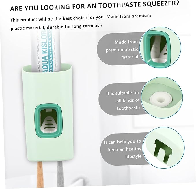 GALPADA Ergonomic Toothpaste Pump Wall-Mounted Squeezer No Needed Space-Saving Design