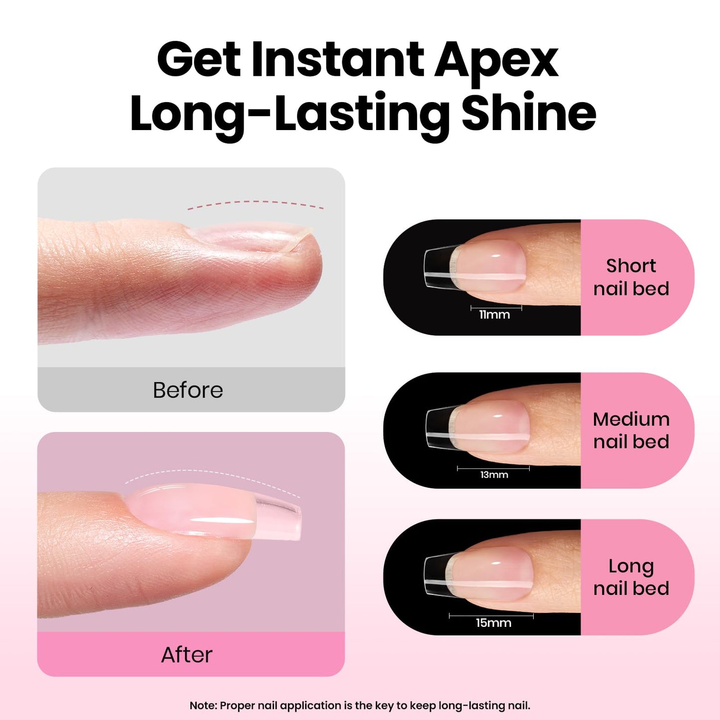 Beetles Tipex Lite Apex Nail Tips,Coffin Short, 512pcs 16 Sizes,Pre-Building Pre-Etched Acrylic Nail Tips for Flat Nails & Natural C-Curves Nail Beds