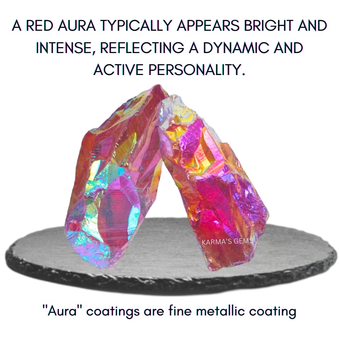 Crystals, Rocks, Jade, Crystals and Healing Stones, Witchcraft Supplies, Healing Crystals, Stones, Healing Stones, Rock Collection, Agate, Raw Stones (Ruby Aura Quartz, 2 Pcs)