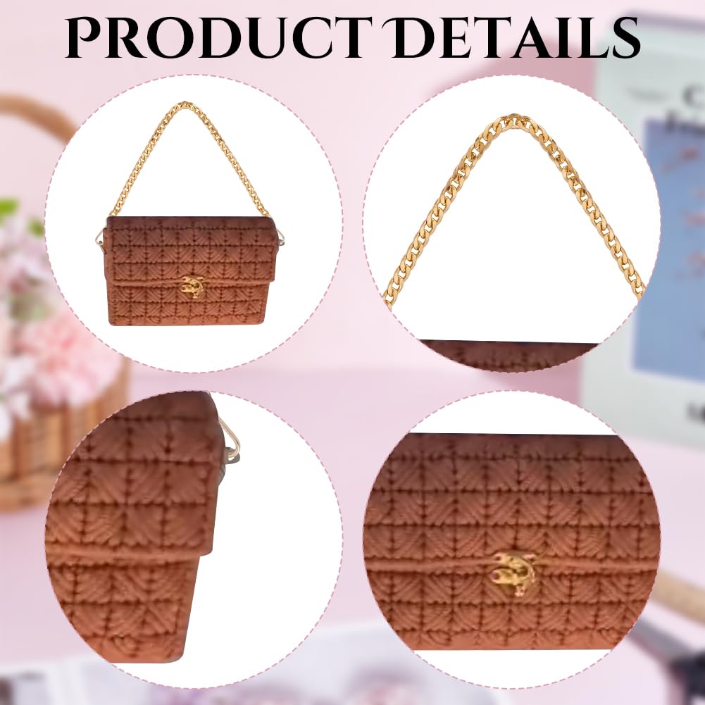 FREEBLOSS DIY Plastic Canvas Mesh Bag Kit Blank Mesh Canvas Sheets for Embroidery Needlepoint Craft Kit Knit and Crochet Projects Handbag Making Accessories, Brown