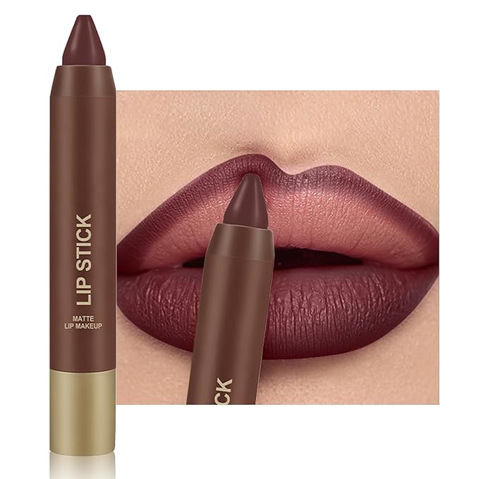 Erinde Matte Lipstick Crayon for Women, Berry Red Wine 24 Hour Lipstick Lip Liner Pencil, Neutral Lip Stick Long Lasting Waterproof, Vegan & Cruelty-Free, 05