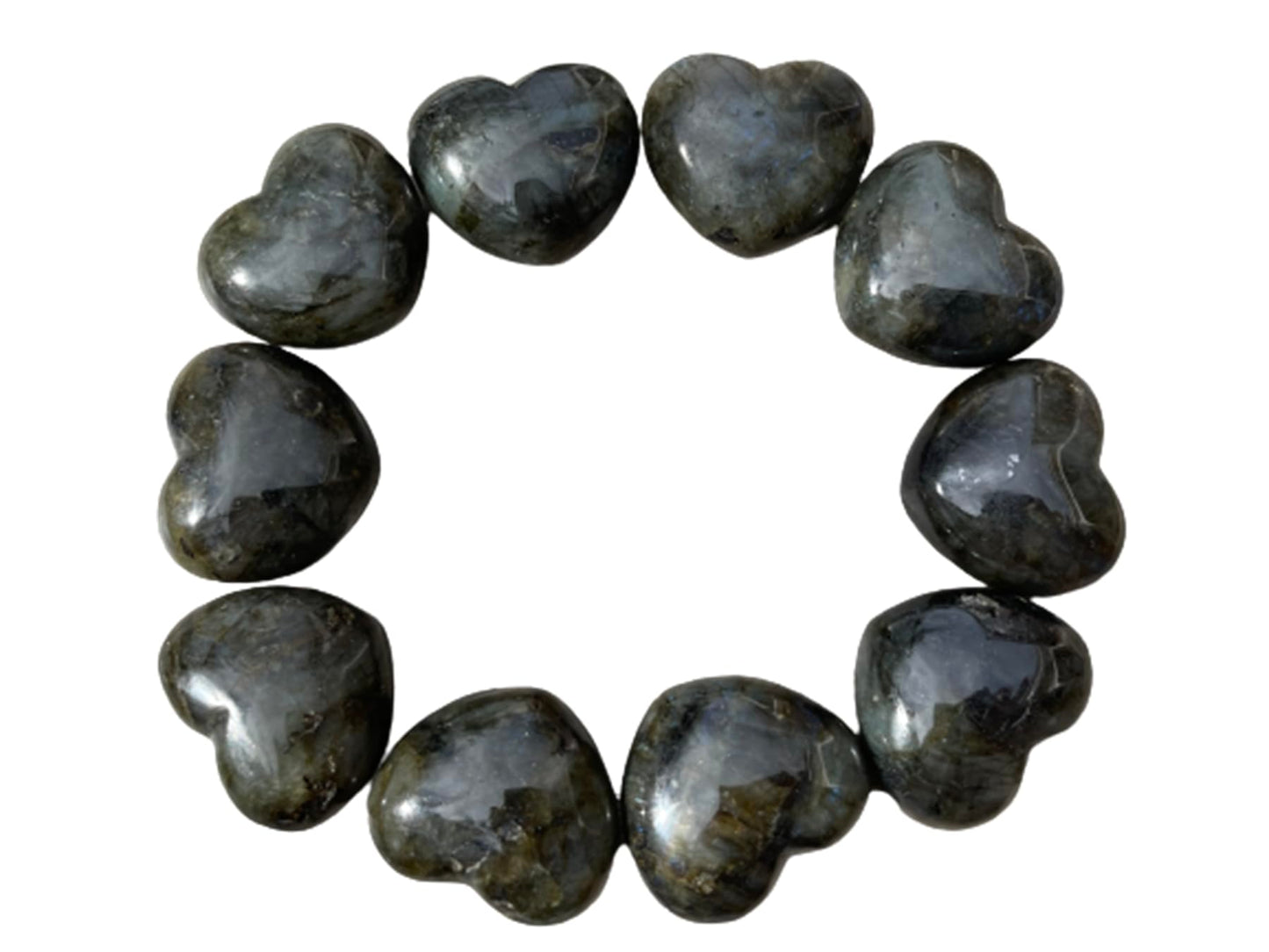 Labradorite Gemstone Hearts, Polished Labradorite Puffy Hearts, Labradorite Crystal Palm Stone, Labradorite Healing Crystal Hearts (1 Heart)
