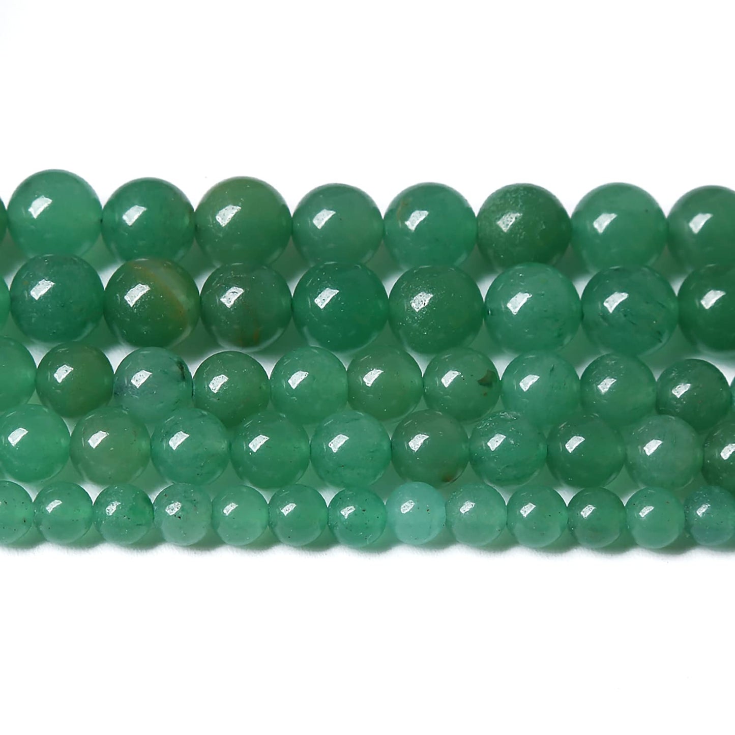 45pcs 8mm Natural Green Aventurine Beads Semi Precious Round Smooth Gemstones Beads for Jewelry Making DIY Necklaces Bracelets