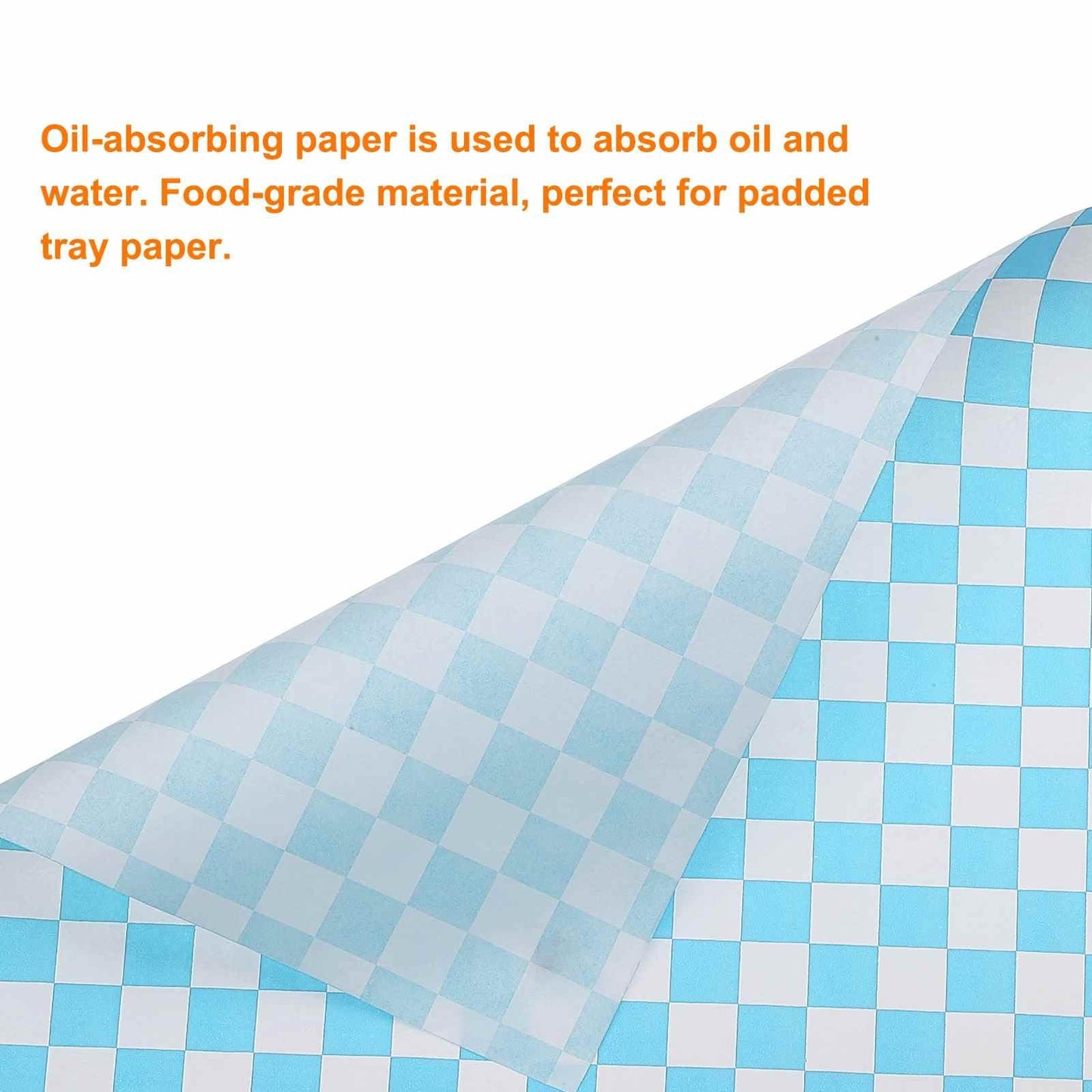 HARFINGTON 300pcs Square Checkered Pattern Wax Paper Sheets 10" x 10" Oil-absorbing Dry Food Wrapping Paper for Sandwich Baking Liners Picnic Basket Bread Hamburger Wrap, Blue
