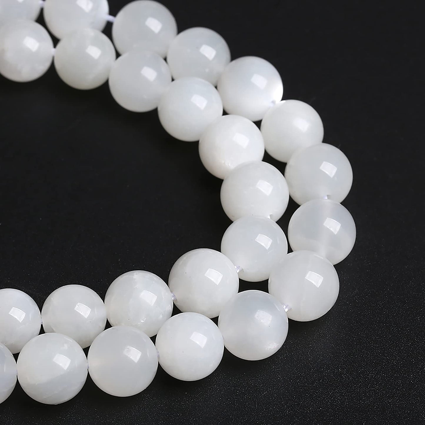 6MM 60PCS Natural White Moonstone Gemstone AAA Grade Crystal Spacer Loose Beads for Jewelry Making DIY Bracelet 15 Inches 1 Strand