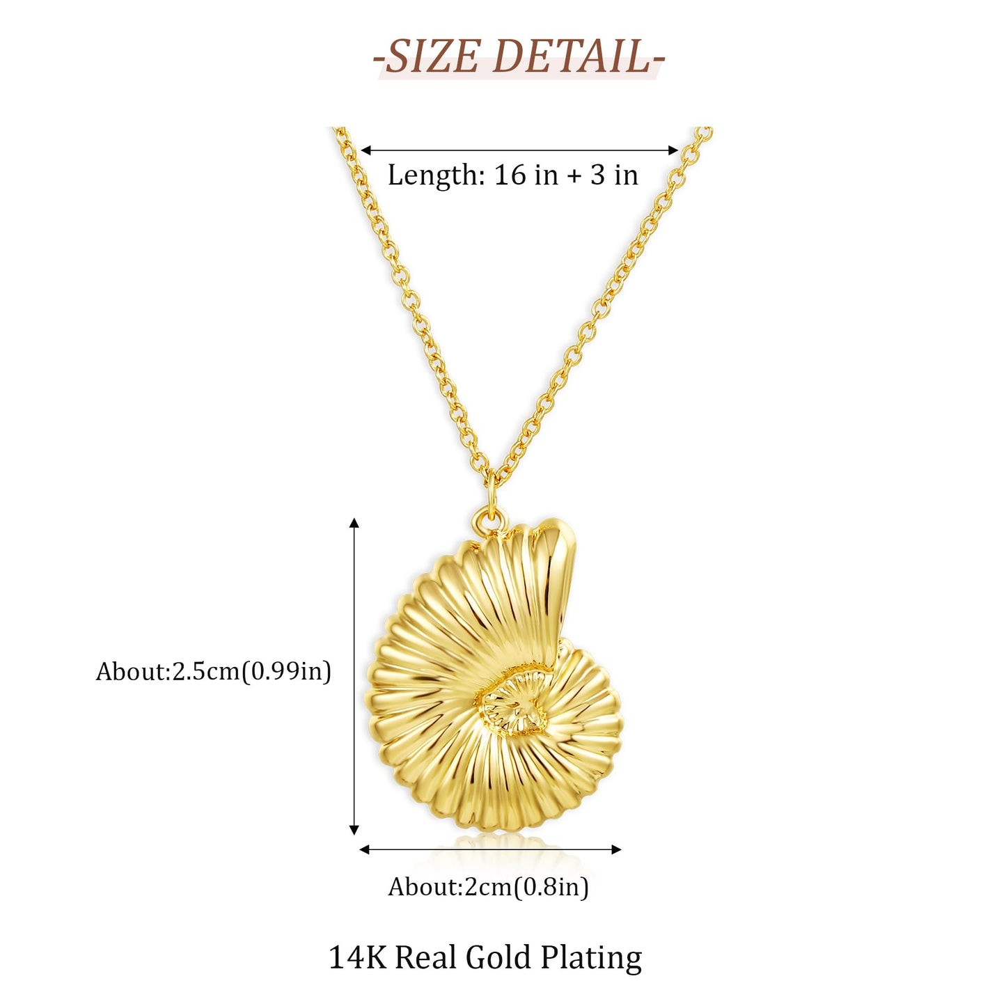 Lydow Shell Seashell Conch Necklace for Women, Cosplay Costume Sea Snail Witch Beach Summer Pendant Halloween Jewelry Gifts Beachy