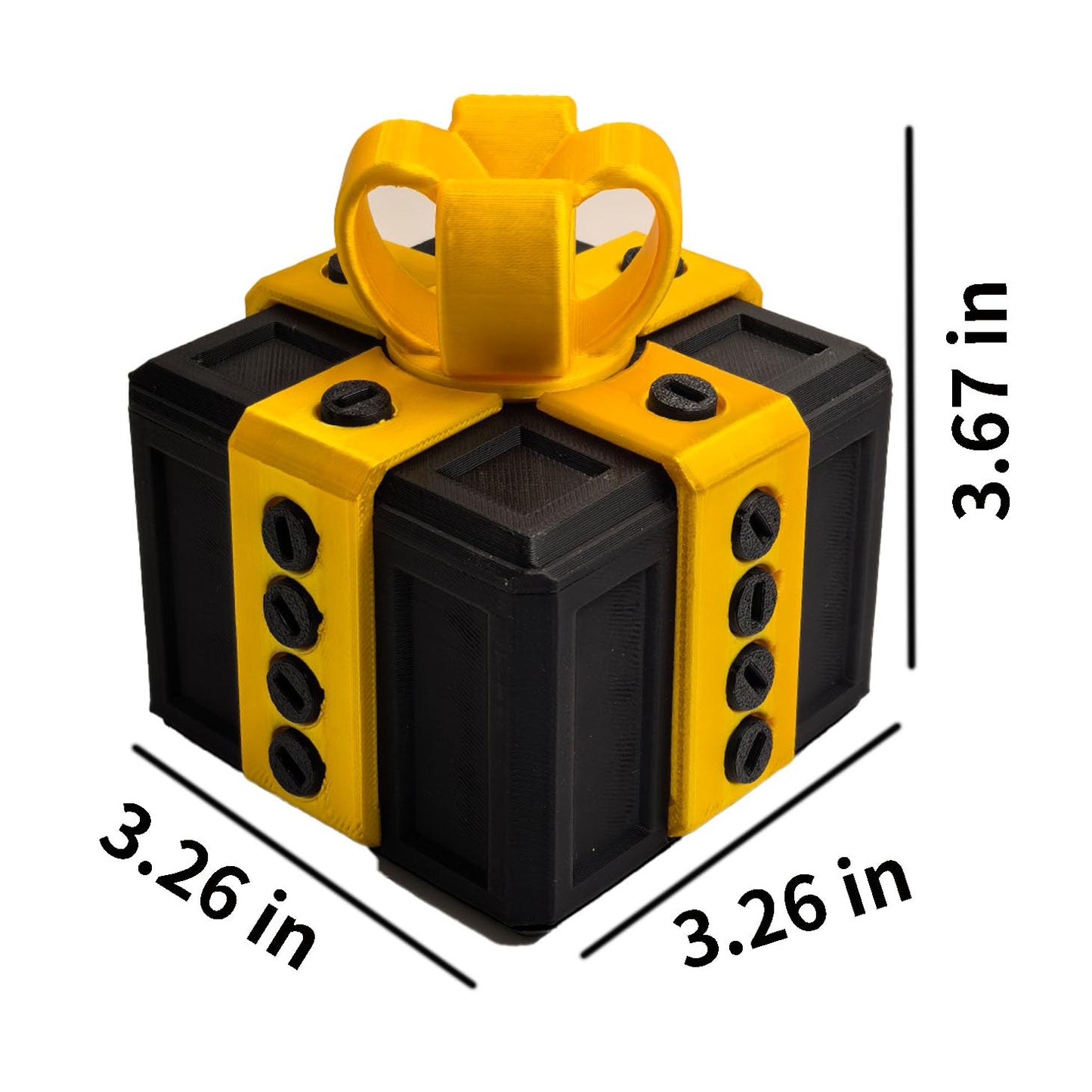 Annoying Gift Box, 3D Printed Gift Box with Screws, Funny Christmas Decoration Box, Novel Magic Box for Friends (Gold and Black)